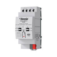 Zennio ZIOINB2 IndustrialBOX 2. Промышленный привод с 2 выходами (20 А, 200 мкФ), механическое ручное управление и KNX Secure