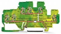 Wago 870-537 2-уровн. клемма клемма, 0,08 - 2,5 (4) мм2, PE, 3-пров. клемма, желто-зелёная