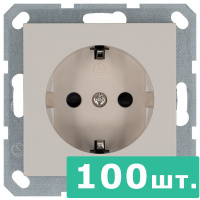 Jasmart Electric G5501T-100 Розетка SHUKO© с защитными шторками 16A 250V~ 2P+T, цвет Тауп,  JASMART, набор, 100 шт.