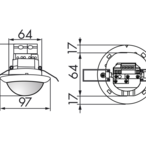 B.E.G. 92547 Потолочный датчик присутствия PD4-M-DIM-HKL-16A, цвет: Белый матовый, похожий RAL9010