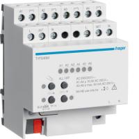 Hager TYF646M Комнатный привод 4/2-местный 16 A нормально открытый, ручной, статус, REG KNX светло-серый