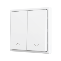 Zennio ZS702PB2SHMW ZS70, Двойная мягкая кнопка для 2 бинарных входов 70x70 мм – Значок затвора, Матовый белый