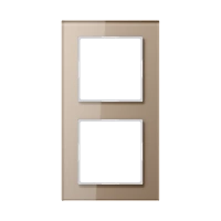 Jung AC 582 GL CH Стеклянная рамка 2-ная, вертикальный и горизонтальный монтаж, Glass, A CREATION, цвет шампанского (стекло)