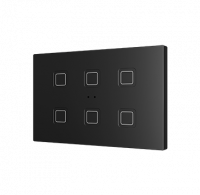 Zennio ZVITXLX6A Выключатель сенсорный KNX Tecla XL X6,  6-кнопочный,  PC-ABS пластик, цвет: черный