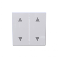 Jasmart Electric FD3028W Выключатель двухклавишный для штор 10A 250V~ с накладкой, цвет белый глянцевый, FD3028W