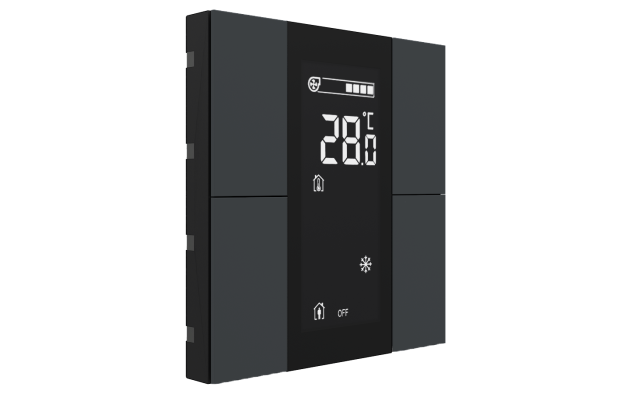 Interra ITR340-1404 iSwitch+ - 4-кнопочный KNX контроллер с ЖК-дисплеем, пластик, антрацит матовый