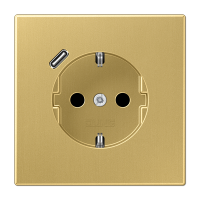 Jung ME1520-18CC-L Jung Розетка SCHUKO® с USB-зарядным устройством, тип С; термопласт; латунь Classic ME1520-18CC-L