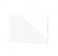 Zennio ZVIFXLX8GW Flat XL X8. Стеклянный сенсорный выключатель - 8 кнопки, цвет: белый, оттенок: глянцевый