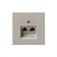 Jasmart Electric FD6106SH Интернет-розетка RJ45 двойная с накладкой, цвет Сахара, FD6106SH