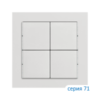 Ekinex EK-T4Q-FGE Клавиша "71" квадратная, материал - Fenix NTM, 4 шт, цвет - Серый Эфес
