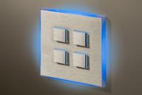 Lithoss LI0040407 Выключатель Illume с подсветкой, цвет: Нержавеющая сталь