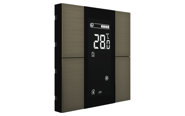 Interra ITR340-1412 iSwitch+ - 4-кнопочный KNX контроллер с ЖК-дисплеем, алюминий, бронза матовая