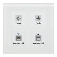 MDT RF-GTT4W.01 Радио стеклянная клавиша четверная Plus приводом RTM, белый