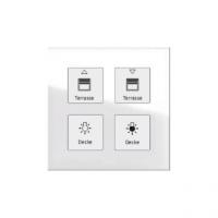 MDT BE-GTT4W.01 Сенсорный выключатель KNX/EIB 2х канальный (4 сенсорные зоны)