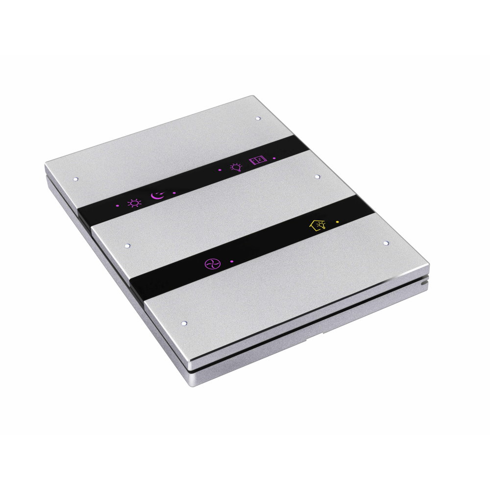 HDL M/P3R.1-463 6-клавишная панель KNX серии Granite, арктическое серебро (без шинного соединителя HDL-M/PCI.3-A)