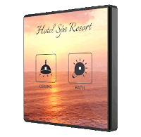 Zennio ZVI-SQTMD2-CUS Выключатель сенсорный KNX Square TMD, 2-кнопочный, 2хAI/DI, термостат, датчик температуры, цвет: Цвет на выбор