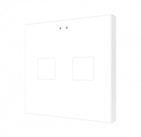 Zennio ZVIF2V2GW Выключатель сенсорный KNX Flat 2 V2, 2-кнопочный, LED индикация, цвет: Белый, оттенок: Глянцевый