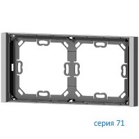 Ekinex EK-FL2-GAG Рамка "71" пластиковая, 2 поста, серия Flank, цвет - серый