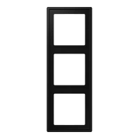 Jung LS 983 SWM Рамка 3-ная, вертикальный и горизонтальный монтаж, Дюропласт лакированный, LS 990, матовый чёрный графит