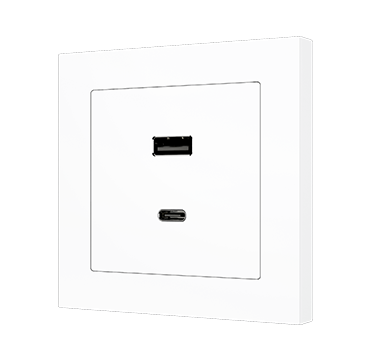 Zennio ZSI2UCA + ZS55C2UCAY Двойное зарядное устройство USB C+A 5 В / 3,5 А ZS55 – USB C+A Charger