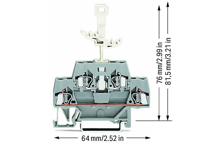 Wago 280-521 2-уровн. клемма, 0,08 - 2,5 мм2, серая, с размыкателем