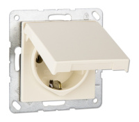 Jung EP1420KL EcoProfi Розетка с крышкой 2К+З 16А 250В~, слоновая кость