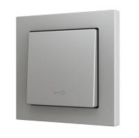 Zennio ZS551PB1KS ZS55. Простая сенсорная кнопка для 1 двоичного входа, 55 x 55 мм, Серебристый