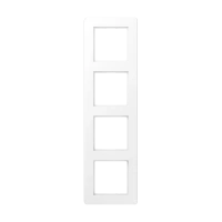 Jung AF 584 BF WWM Рамка 4-ная, вертикальный и горизонтальный монтаж, Лакированный термопласт, ПОТОК, белоснежный матовый