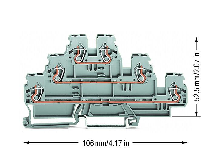 Wago 870-551 3-уровн. клемма, 0,08 - 2,5 (4) мм2, серая, L/L/L