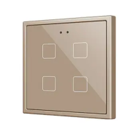 Zennio ZVIF70X4C Flat 70 X4. Стеклянная емкостная кнопка 70x70 - 4 кнопки - ,цвет: шампанское (рама ZS70 не входит в комплект)