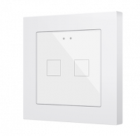 Zennio ZVIF55X2V2W Емкостный сенсорный выключатель с подсветкой (55 x 55 мм) Flat 55 X2v2, 2-кнопочный, цвет: белый