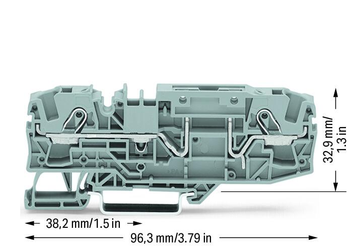 Wago 2006-1661 2-пров. проходная клемма, 0,5 - 6 (10) мм2, серая