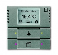 ABB 6128/01-803-500 Терморегулятор KNX с дисплеем и сенсором, 2/4-клавишный, метеор, цвет: Серый, оттенок: Металлик