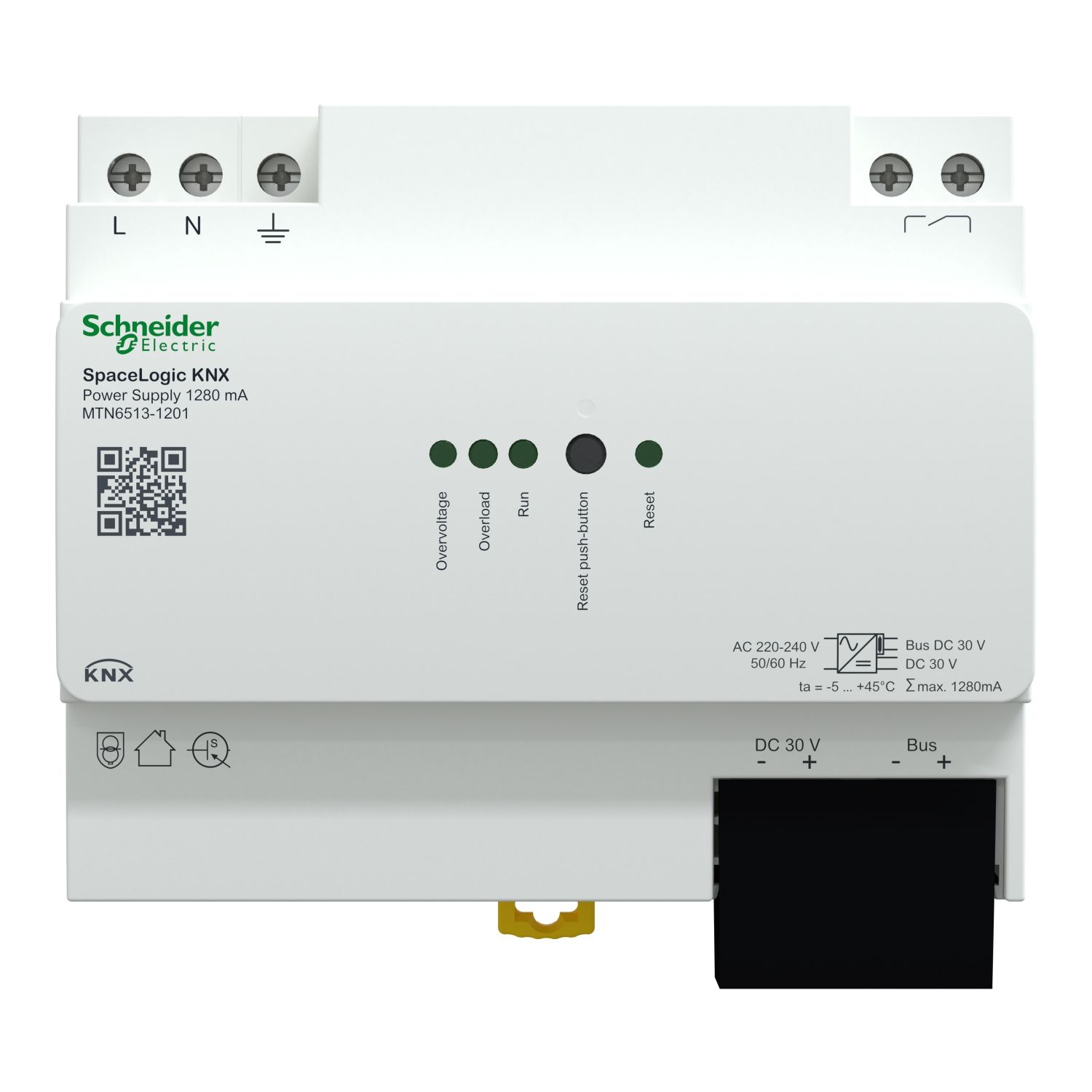 Schneider MTN6513-1201 Блок питания, Spacelogic KNX, REG-K/1280 мА, белый
