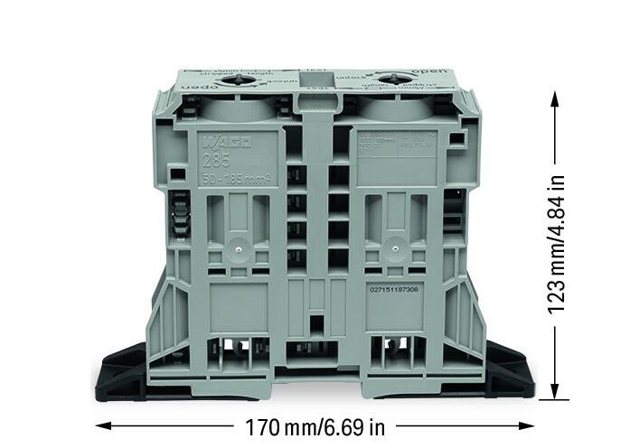 Wago 285-1161 2-пров. проходная клемма, 50 - 185 мм2, серая