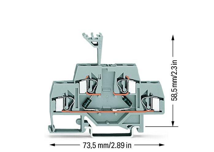 Wago 281-636/281-487 4-пров. клемма с диодом, 0,08 - 4 мм2, 1N4007(x2)