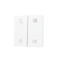 Zennio ZS55CSOFT24MWC ZS55, Накладка для двойной мягкой кнопки KNX 55x55 мм, Наклон вверх и вниз, Матовый белый, На заказ