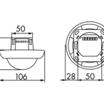 B.E.G. 92144 Потолочный датчик движения PD4N-1C-C, цвет: Белый матовый, похожий RAL9010