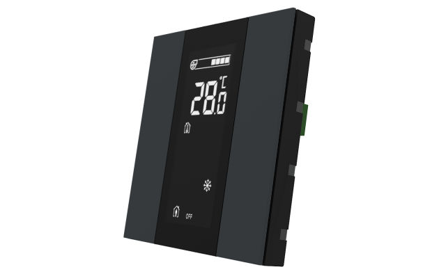 Interra ITR340-1204 iSwitch+ - 2-кнопочный KNX контроллер с ЖК-дисплеем, пластик, антрацит матовый