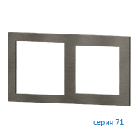 Ekinex EK-P2G-GBR Плата "71" металлическая, 2 поста (55х55 + 60х60), отделка - матовый никель