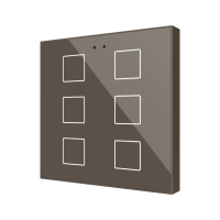 Zennio ZVIFR6M Плоский RGB 6. Стеклянная емкостная кнопка, 6 кнопки, мокко