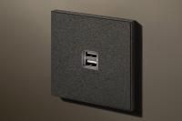 Lithoss USB-розетка Void USB Textured black, Цвет: Черный ,оттенок: Текстурированный