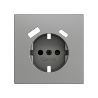 Zennio ZS70CSC2USS ZS70, Крышка для розетки Schuko с разъемами USB C и A 70x70 мм – Серебристый