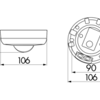 B.E.G. 92186 Потолочный датчик движения PD3N-1C, цвет: Белый матовый, похожий RAL9010