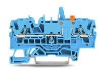 Wago 2002-1674/401-000 2-пров. клеммник с размыкателем, 0,25 - 2,5 (4) мм2, синий