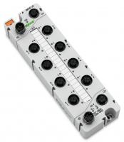 Wago 767-5803/000-800 8-канальный дискретный вход/выход, тока, 0,5 А, Защита от помех, 8 x M12, светло-серые