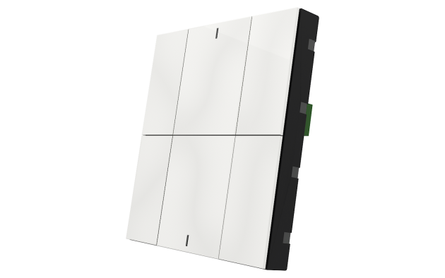 Interra ITR340-0602 iSwitch+ - 6-кнопочный KNX выключатель, пластик, глянцевый белый
