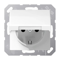 Jung AS 1520 KL WW SCHUKO®-розетка, 16 A 250 В ~, hinged lid, duroplastic, Серия AS, white