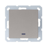 Jasmart Electric G3012NCH Выключатель одноклавишный проходной со светодиодом 10A 250V~ с накладкой цвет шампань, G3012NCH