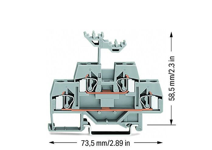 WAGO 281-619 2-уровневая клемма, 0,08 - 4 мм2, L/L, серая, цвет: Серый